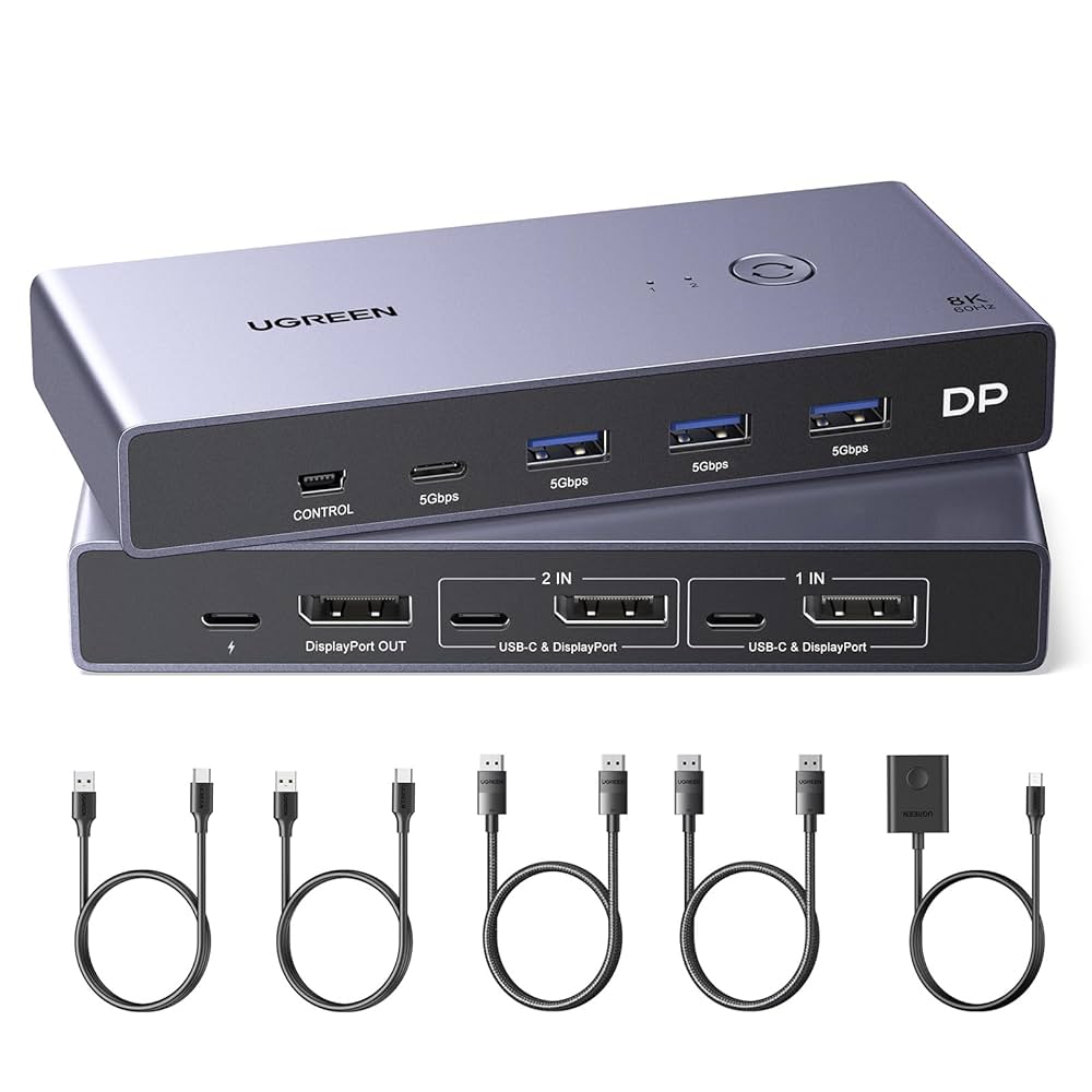 Amazon.com: UGREEN 8K Displayport KVM Switch 2 in 1 Out DP1